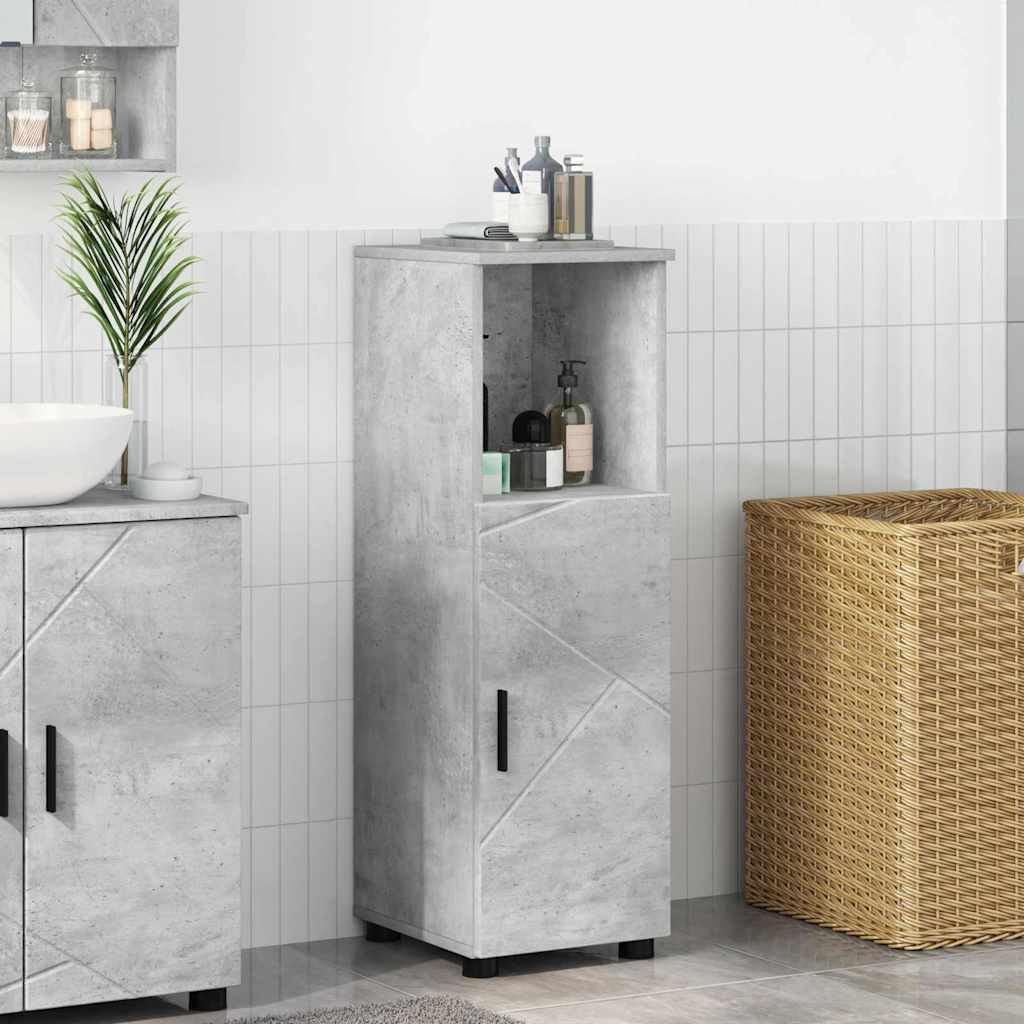 vidaXL Badezimmerschrank mit Speicher Beton Grau 30 x 35 x 95 cm