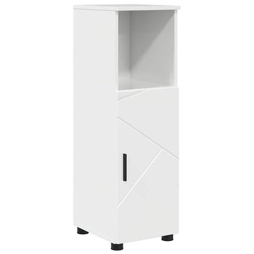 vidaXL Badezimmerschrank mit Speicher Hochglanz Weiß 30 x 35 x 95 cm