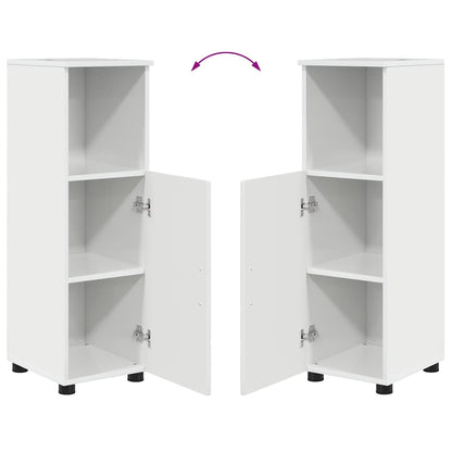 vidaXL Badezimmerschrank mit Speicher Hochglanz Weiß 30 x 35 x 95 cm