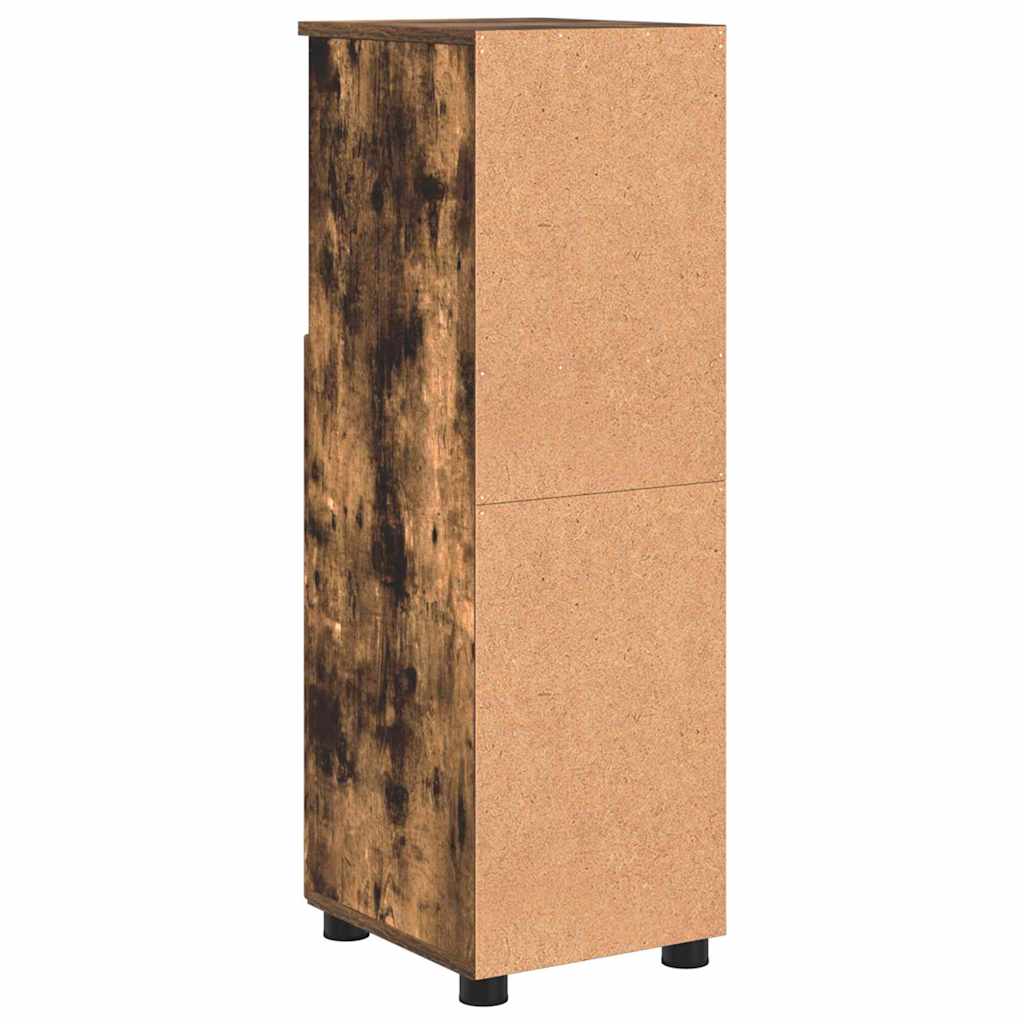 vidaXL Badezimmerschrank mit Tür Geräucherte Eiche 30 x 35 x 95 cm