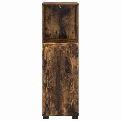 vidaXL Badezimmerschrank mit Tür Geräucherte Eiche 30 x 35 x 95 cm