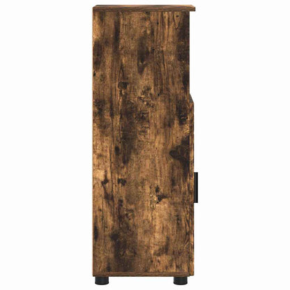 vidaXL Badezimmerschrank mit Tür Geräucherte Eiche 30 x 35 x 95 cm