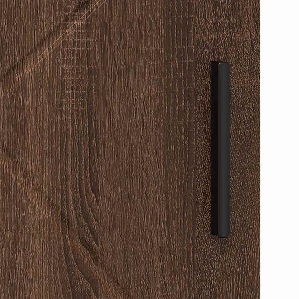 vidaXL Badezimmerschrank mit Tür Braun Eichen-Optik 30 x 35 x 95 cm