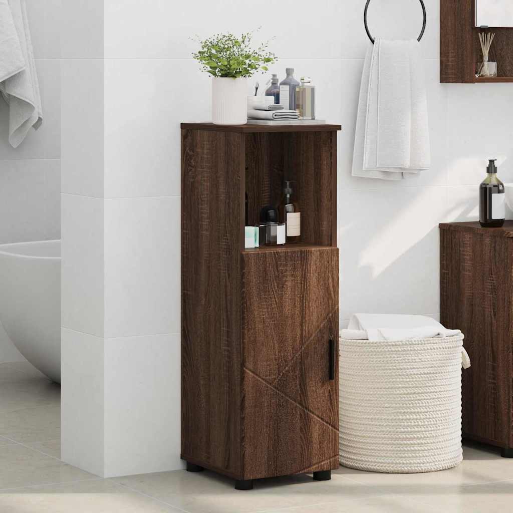 vidaXL Badezimmerschrank mit Tür Braun Eichen-Optik 30 x 35 x 95 cm