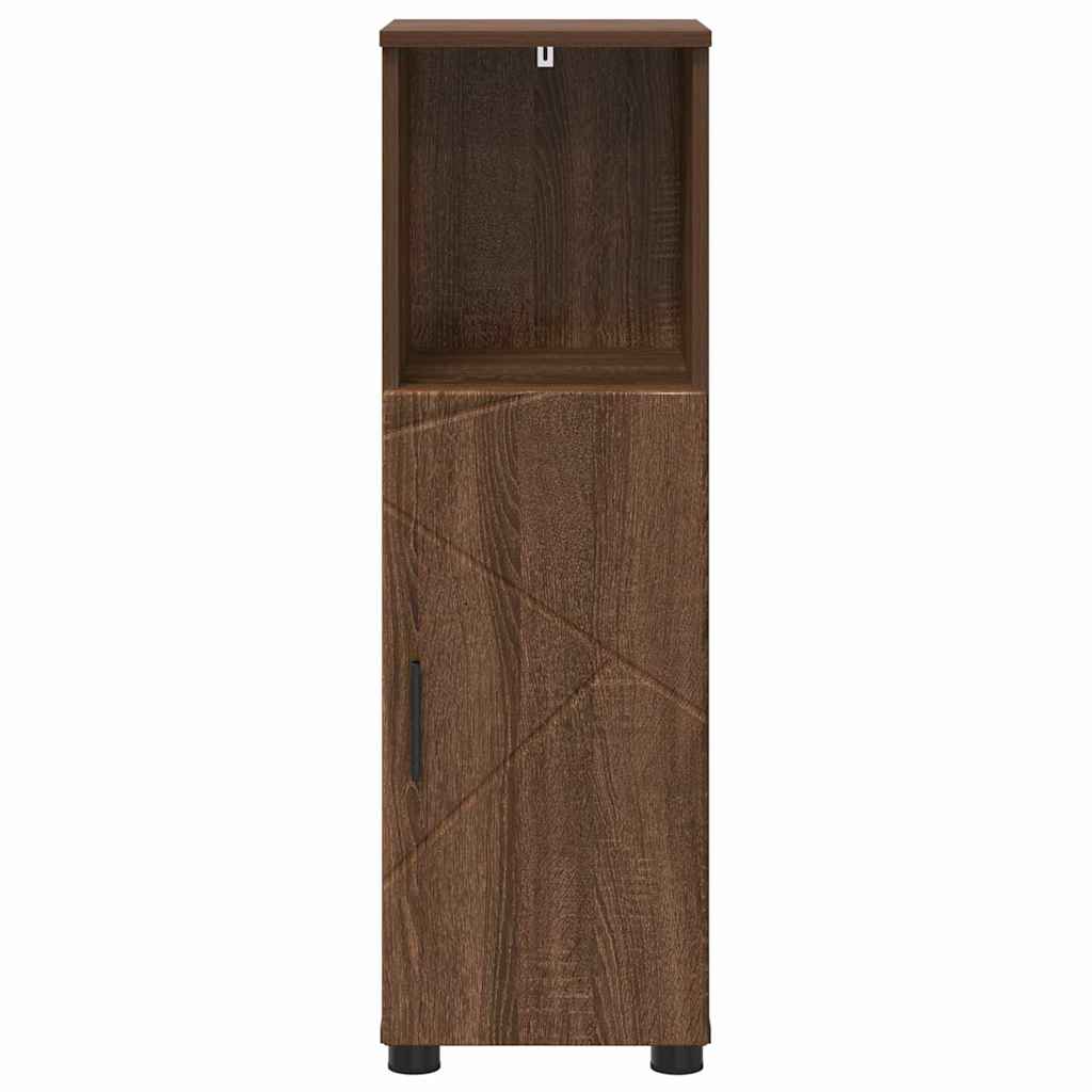 vidaXL Badezimmerschrank mit Tür Braun Eichen-Optik 30 x 35 x 95 cm