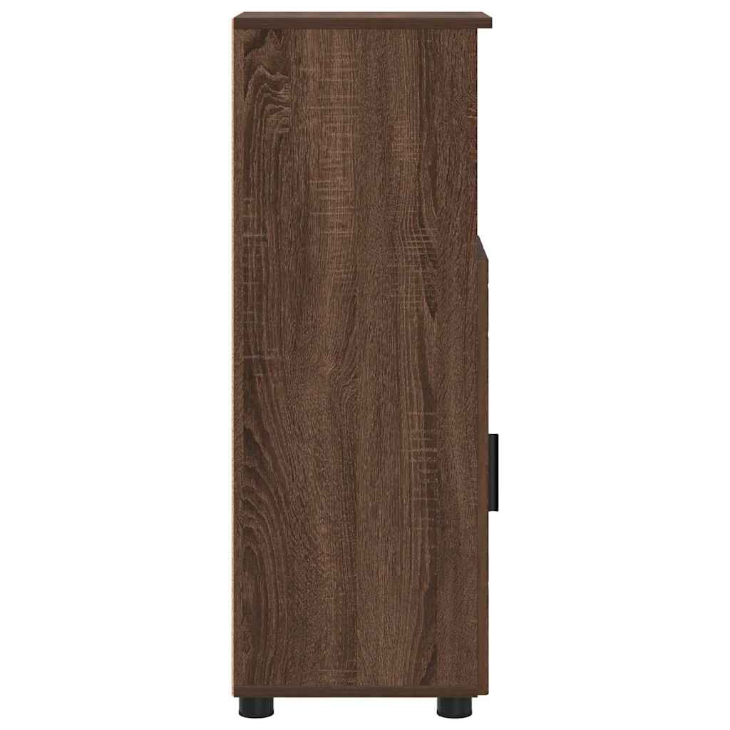 vidaXL Badezimmerschrank mit Tür Braun Eichen-Optik 30 x 35 x 95 cm