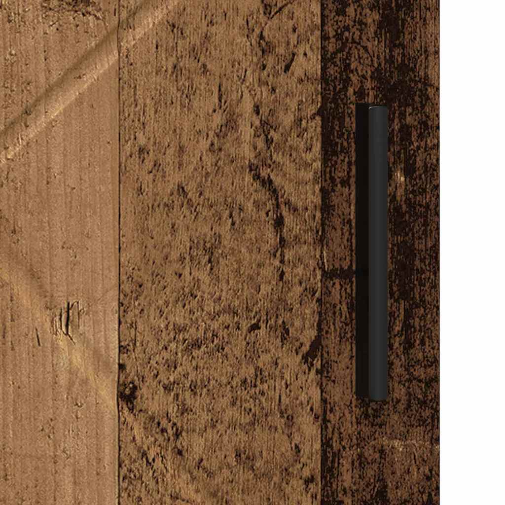 vidaXL Badezimmerschrank mit Speicher mit Tür Altholz 30 x 35 x 95 cm