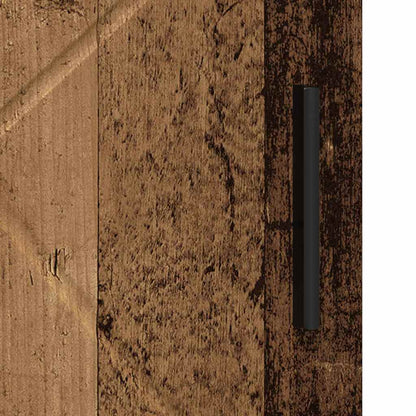 vidaXL Badezimmerschrank mit Speicher mit Tür Altholz 30 x 35 x 95 cm