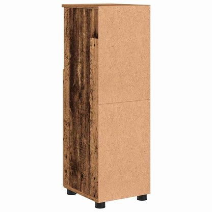 vidaXL Badezimmerschrank mit Speicher mit Tür Altholz 30 x 35 x 95 cm