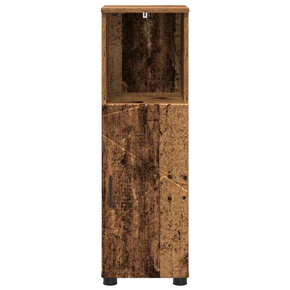vidaXL Badezimmerschrank mit Speicher mit Tür Altholz 30 x 35 x 95 cm