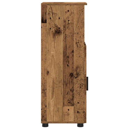 vidaXL Badezimmerschrank mit Speicher mit Tür Altholz 30 x 35 x 95 cm