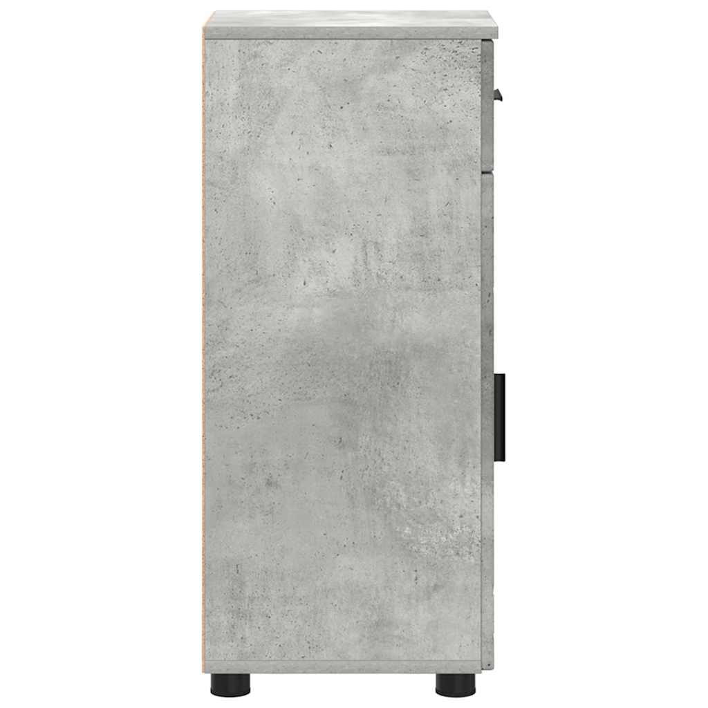 Badezimmerschrank mit Schubladen Beton Grau 30 x 35 x 80 cm