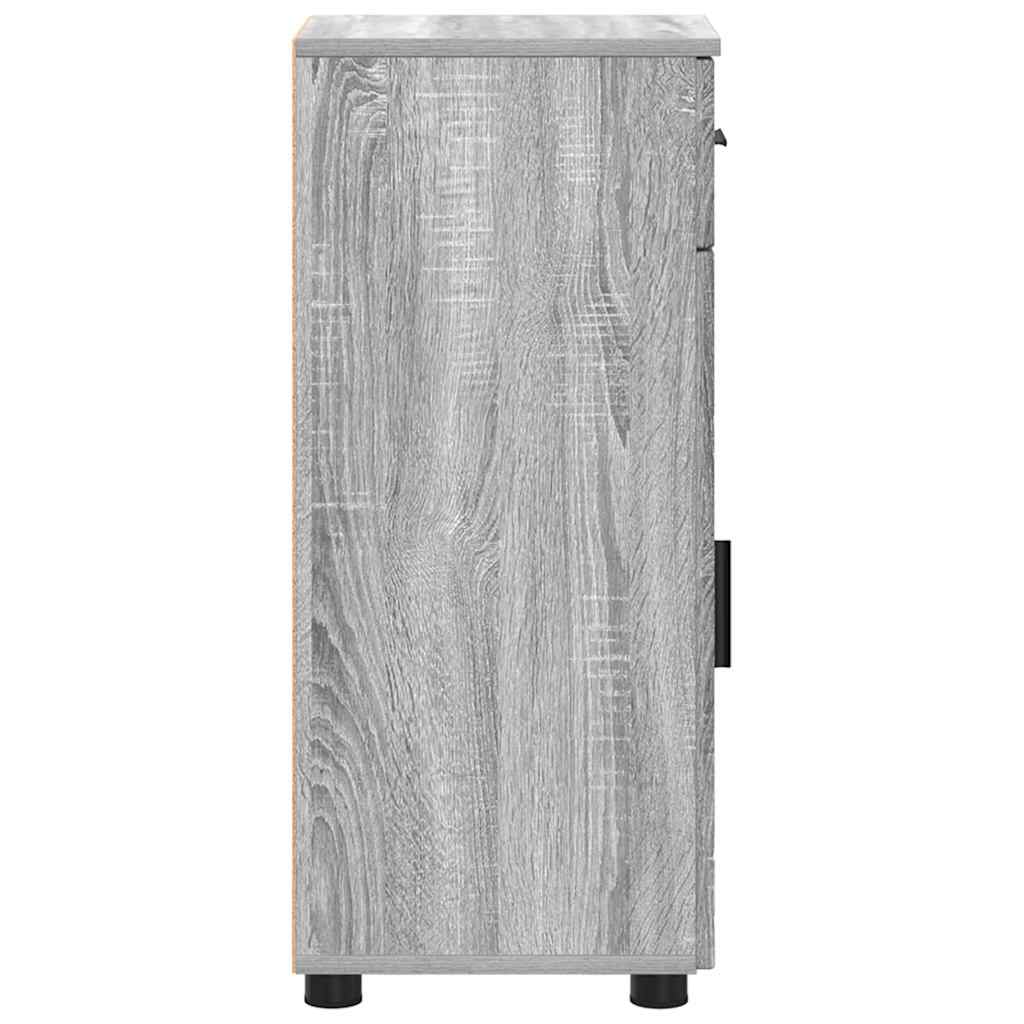 vidaXL Badezimmerschrank mit Schubladen Graues Sonoma 30 x 35 x 80 cm