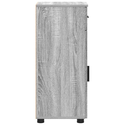 vidaXL Badezimmerschrank mit Schubladen Graues Sonoma 30 x 35 x 80 cm