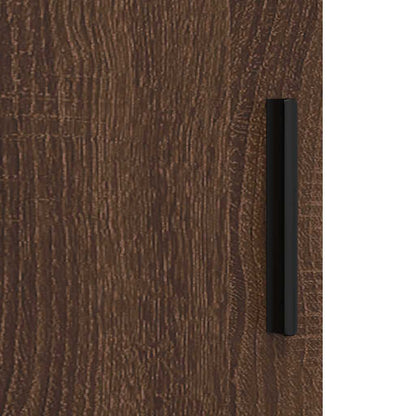 vidaXL Badezimmerschrank mit Tür Braun Eichen-Optik 30 x 35 x 80 cm