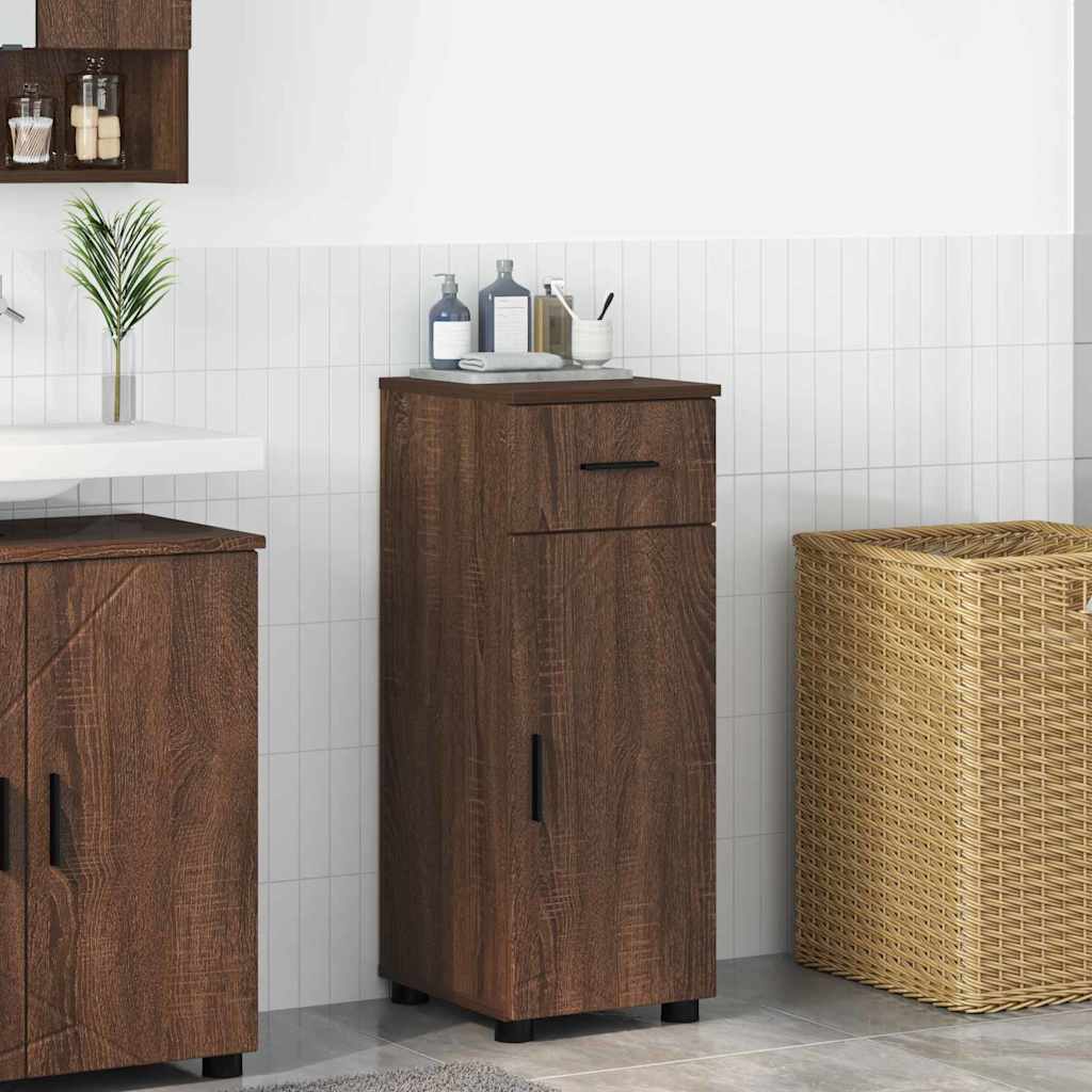 vidaXL Badezimmerschrank mit Tür Braun Eichen-Optik 30 x 35 x 80 cm