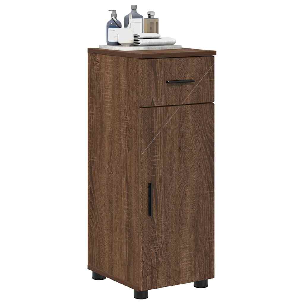 vidaXL Badezimmerschrank mit Tür Braun Eichen-Optik 30 x 35 x 80 cm