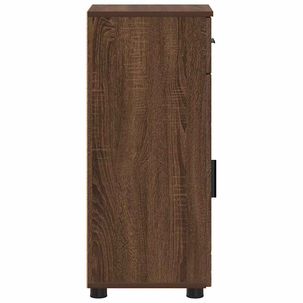 vidaXL Badezimmerschrank mit Tür Braun Eichen-Optik 30 x 35 x 80 cm