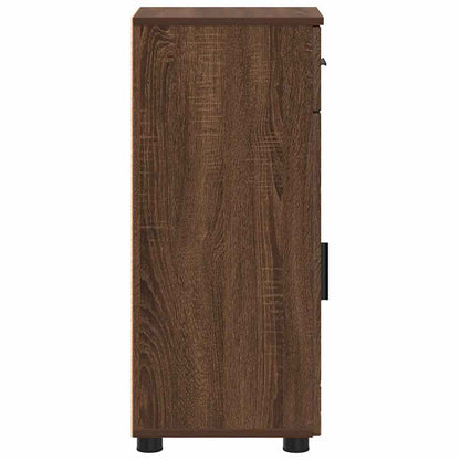 vidaXL Badezimmerschrank mit Tür Braun Eichen-Optik 30 x 35 x 80 cm