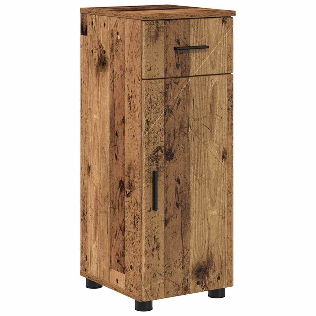 Badezimmerschrank mit Schubladen Altholz 30 x 35 x 80 cm