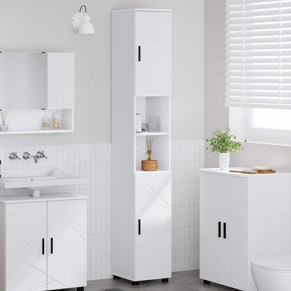 vidaXL Badezimmerschrank Weiß 30 x 35 x 192 cm Holzwerkstoff & Metall