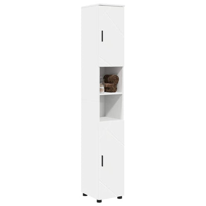 vidaXL Badezimmerschrank Weiß 30 x 35 x 192 cm Holzwerkstoff & Metall