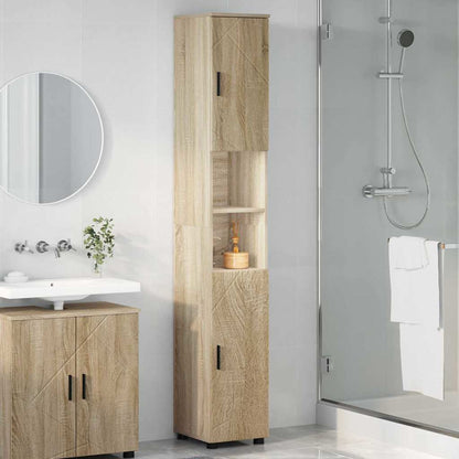 vidaXL Badezimmerschrank mit Speicher Sonoma-Eiche 30 x 35 x 192 cm