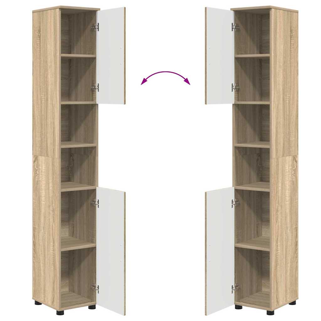 vidaXL Badezimmerschrank mit Speicher Sonoma-Eiche 30 x 35 x 192 cm