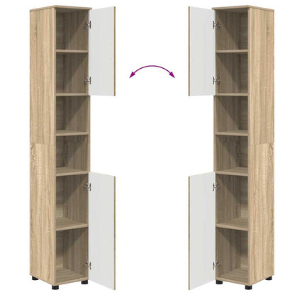 vidaXL Badezimmerschrank mit Speicher Sonoma-Eiche 30 x 35 x 192 cm