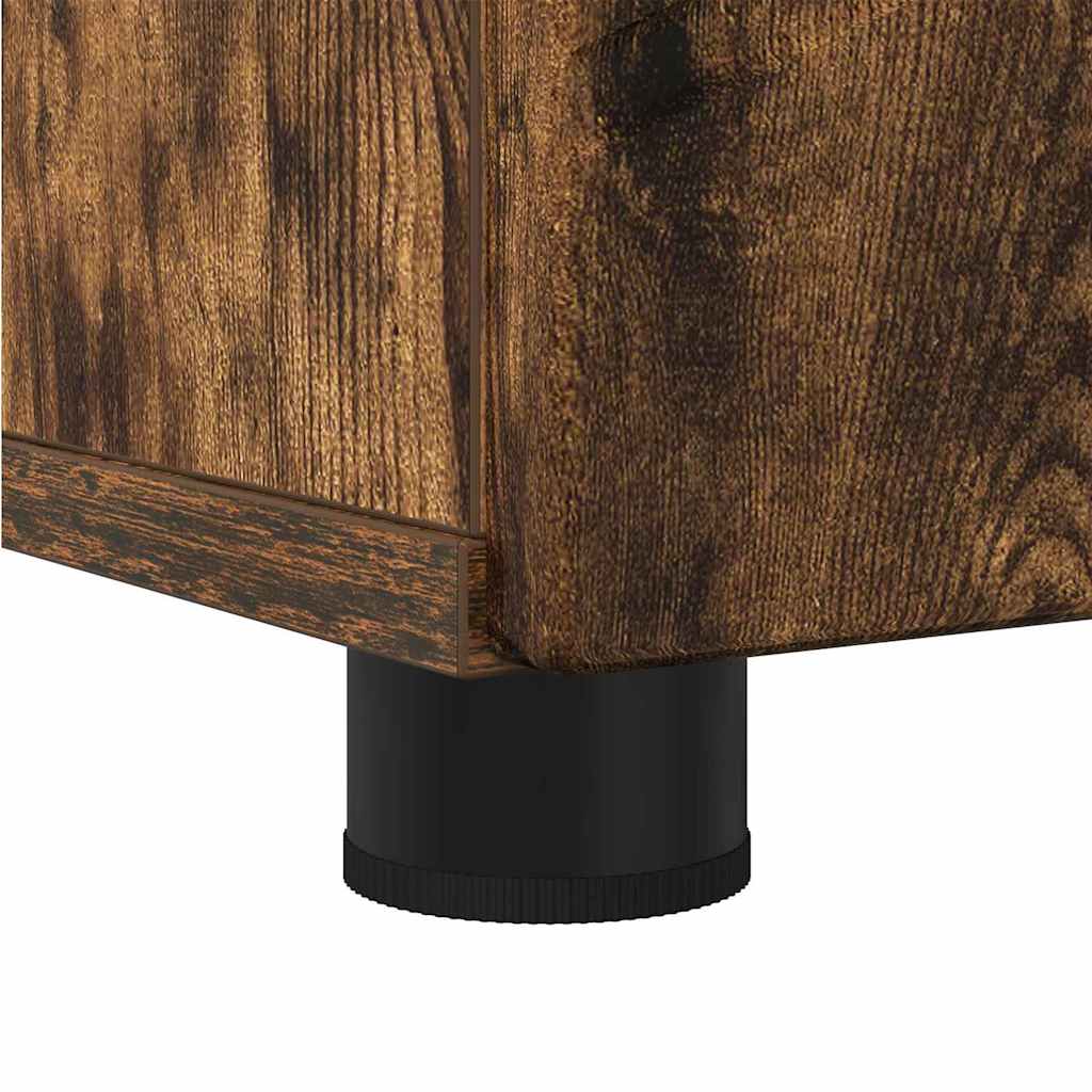 Badezimmerschrank mit Tür Geräucherte Eiche 30 x 35 x 192 cm