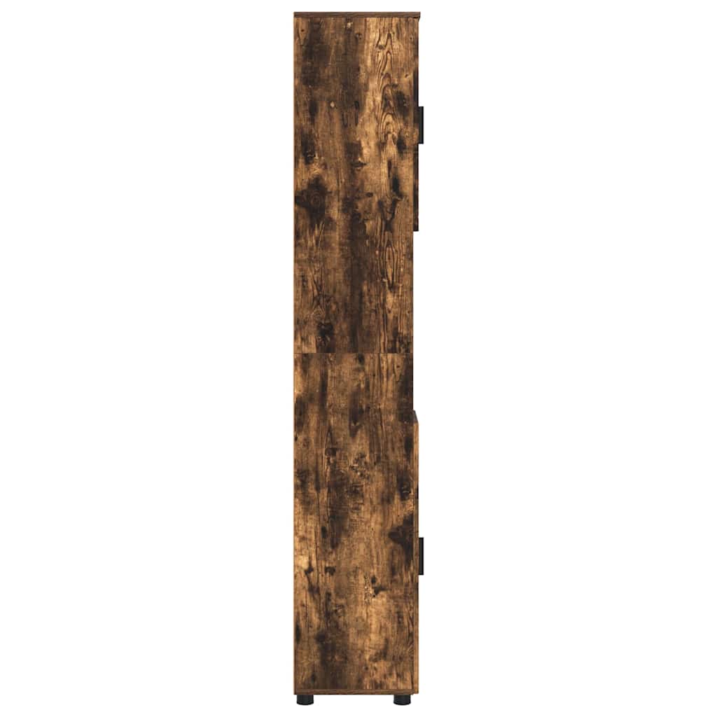 Badezimmerschrank mit Tür Geräucherte Eiche 30 x 35 x 192 cm