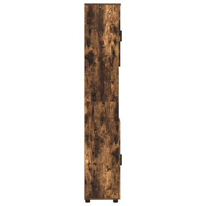 Badezimmerschrank mit Tür Geräucherte Eiche 30 x 35 x 192 cm