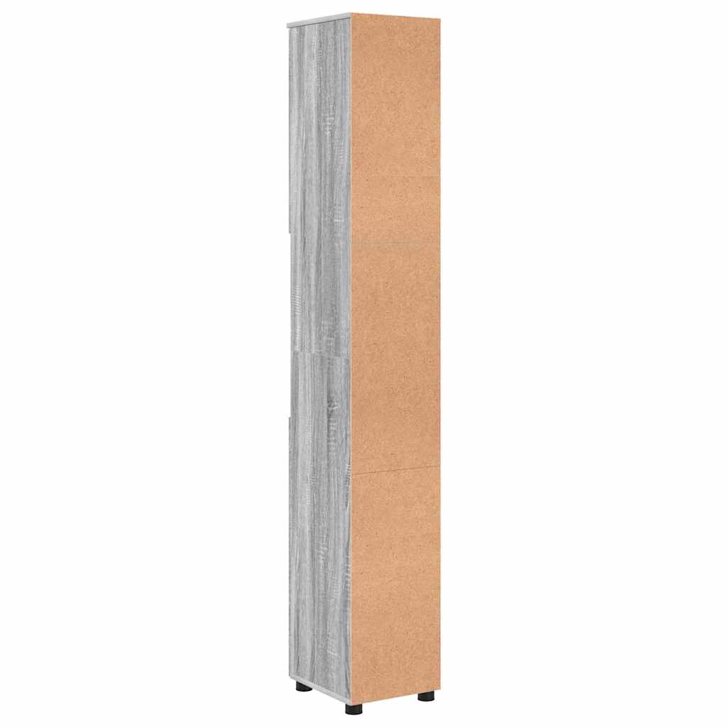 vidaXL Badezimmerschrank mit Speicher Graues Sonoma 30 x 35 x 192 cm