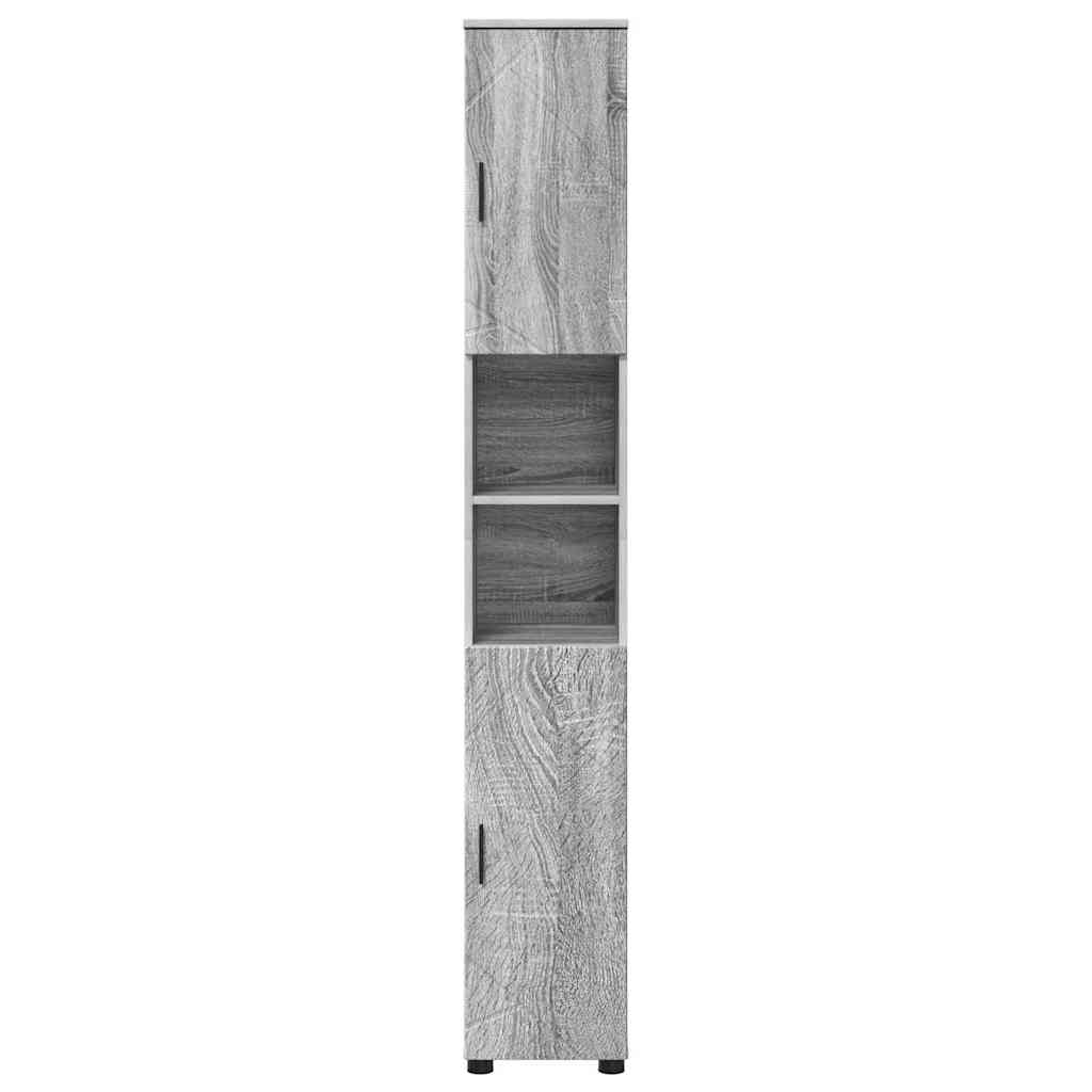vidaXL Badezimmerschrank mit Speicher Graues Sonoma 30 x 35 x 192 cm