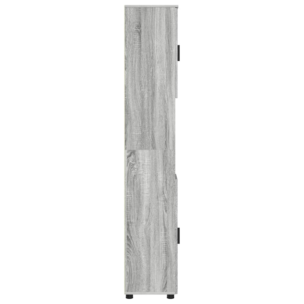 vidaXL Badezimmerschrank mit Speicher Graues Sonoma 30 x 35 x 192 cm