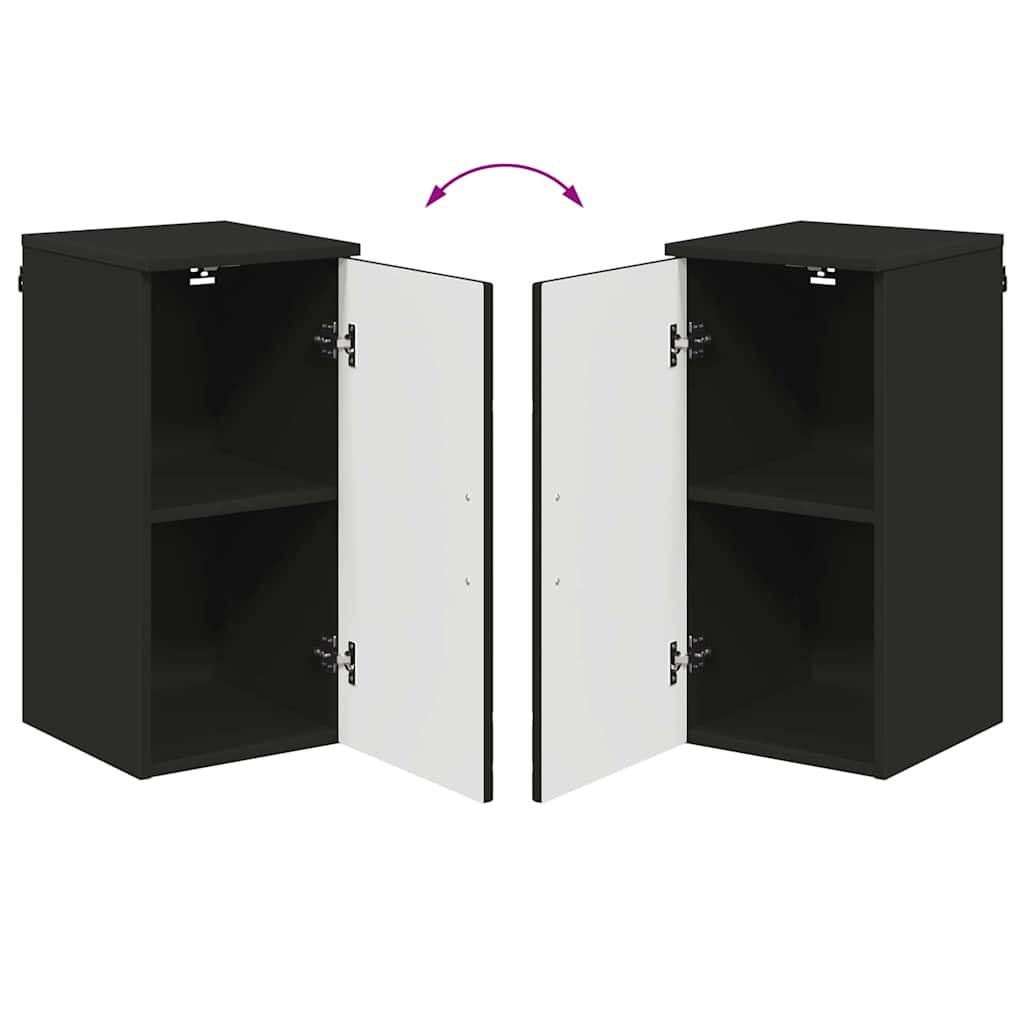 vidaXL Badezimmerschrank Wandmontiert Schwarz 30 x 31,5 x 61 cm