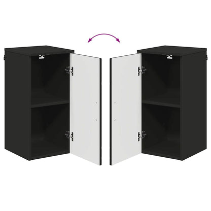 vidaXL Badezimmerschrank Wandmontiert Schwarz 30 x 31,5 x 61 cm