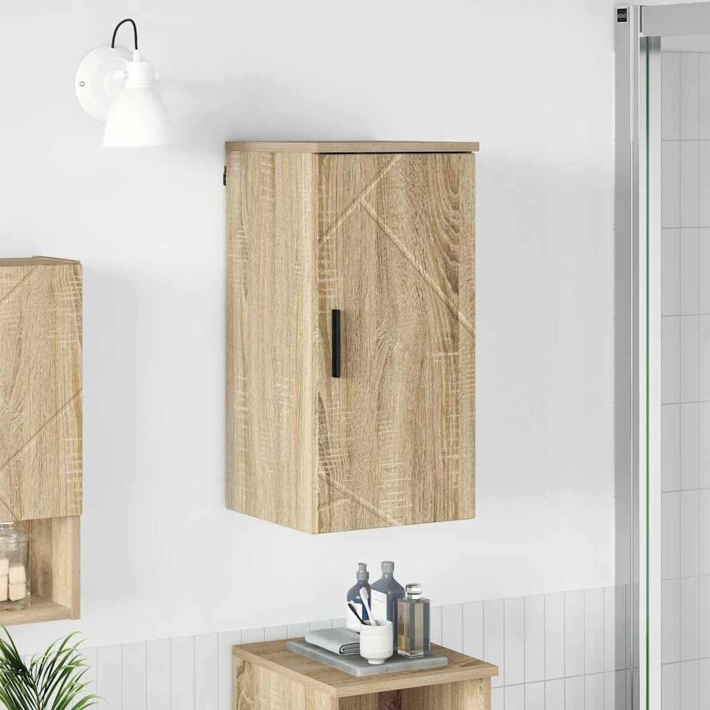 vidaXL Badezimmerschrank Wandmontiert Sonoma-Eiche 30 x 31,5 x 61 cm