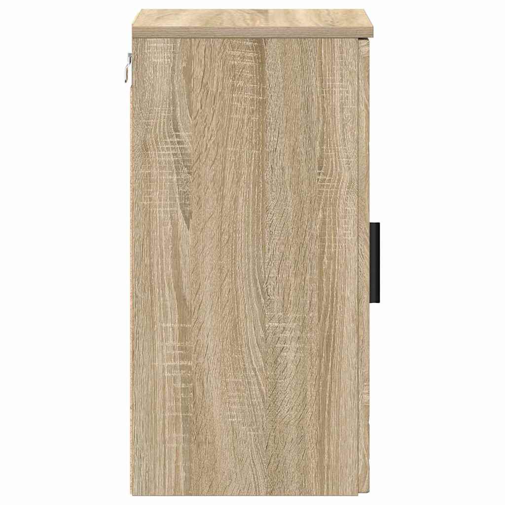 vidaXL Badezimmerschrank Wandmontiert Sonoma-Eiche 30 x 31,5 x 61 cm