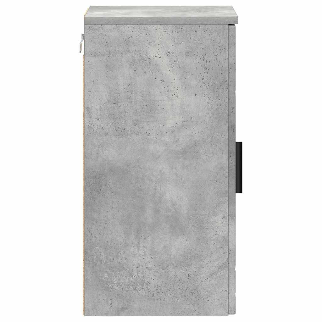 vidaXL Badezimmerschrank Wandmontiert Beton Grau 30 x 31,5 x 61 cm