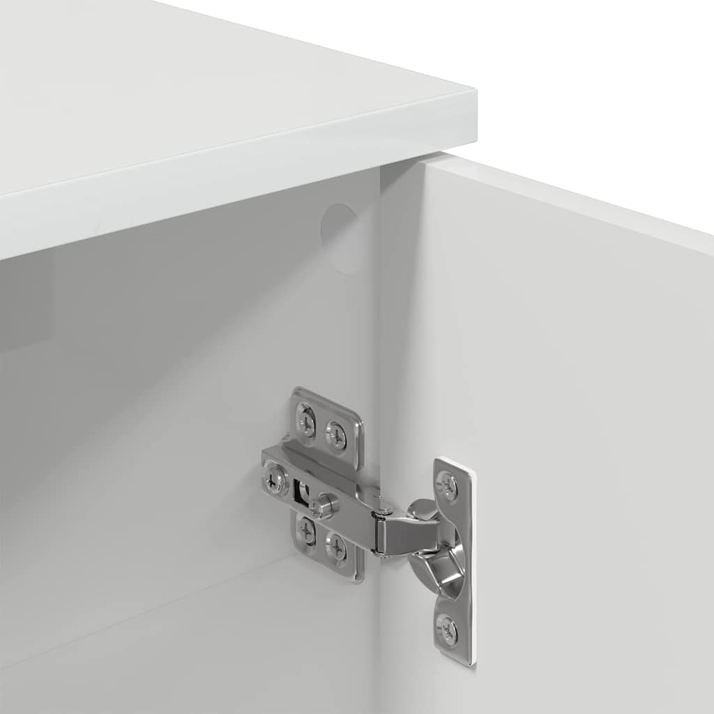 vidaXL Badezimmerschrank Wandmontiert Hochglanz Weiß 30 x 31,5 x 61 cm