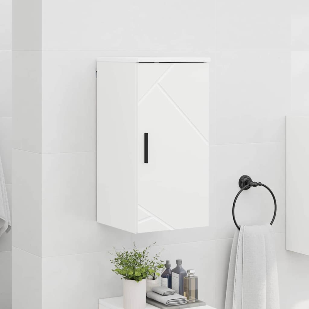 vidaXL Badezimmerschrank Wandmontiert Hochglanz Weiß 30 x 31,5 x 61 cm