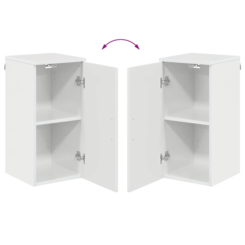 vidaXL Badezimmerschrank Wandmontiert Hochglanz Weiß 30 x 31,5 x 61 cm
