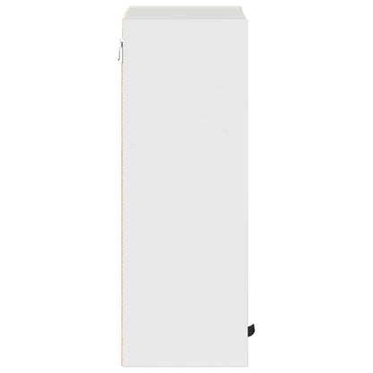 vidaXL Badezimmerschrank Wandmontiert Hochglanz Weiß 30 x 31,5 x 61 cm