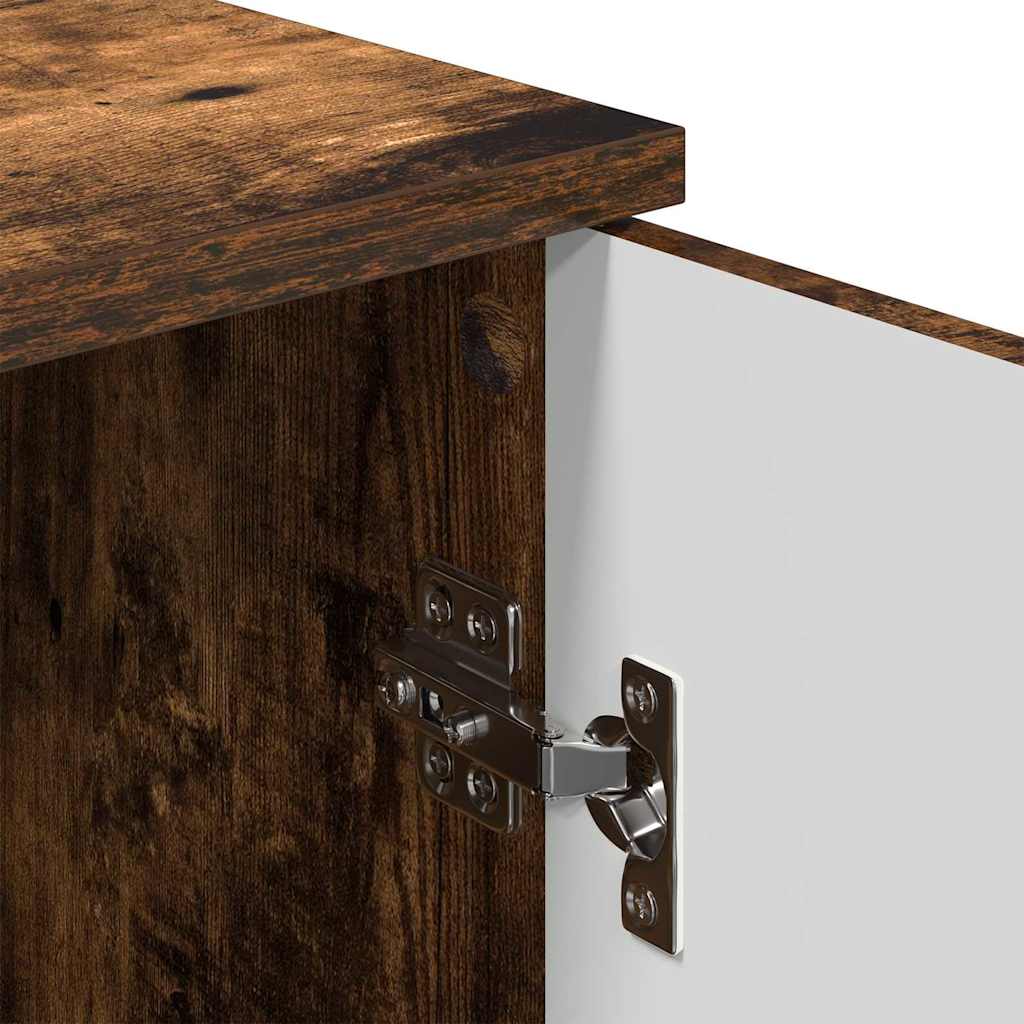 vidaXL Badezimmerschrank mit Tür Geräucherte Eiche 30 x 31,5 x 61 cm