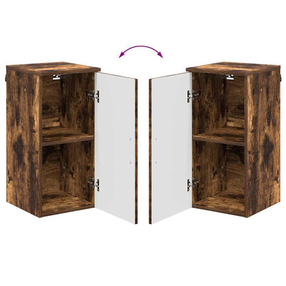 vidaXL Badezimmerschrank mit Tür Geräucherte Eiche 30 x 31,5 x 61 cm