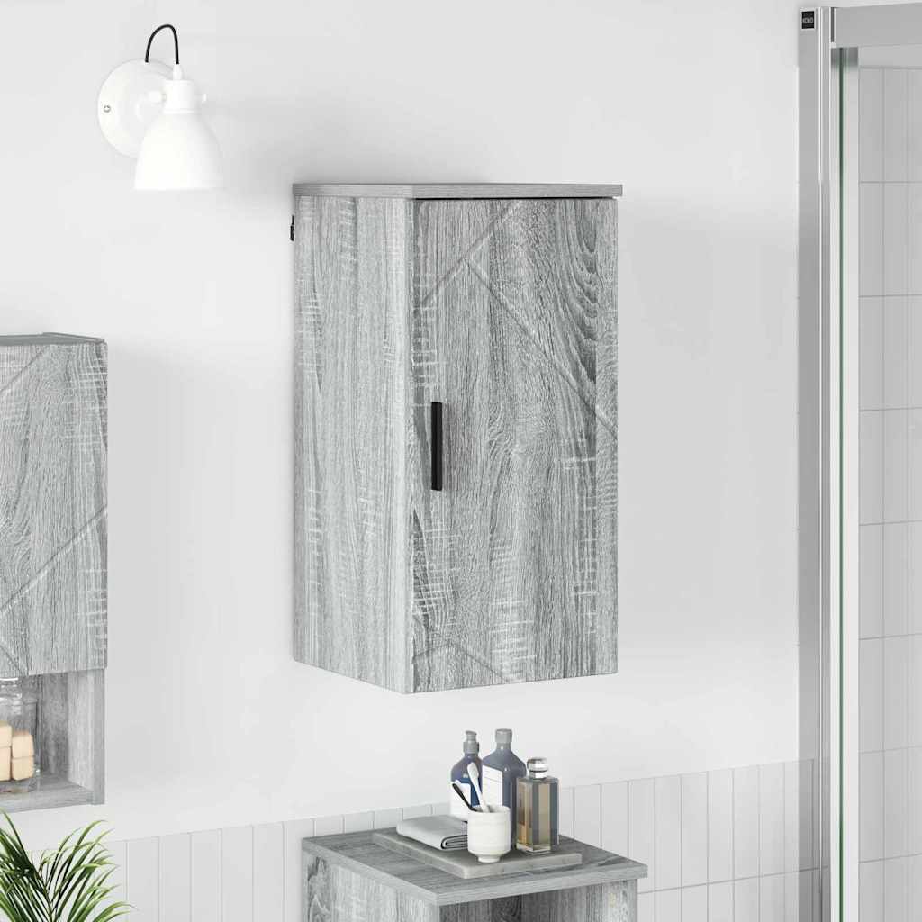 vidaXL Badezimmerschrank Wandmontiert Graues Sonoma 30 x 31,5 x 61 cm