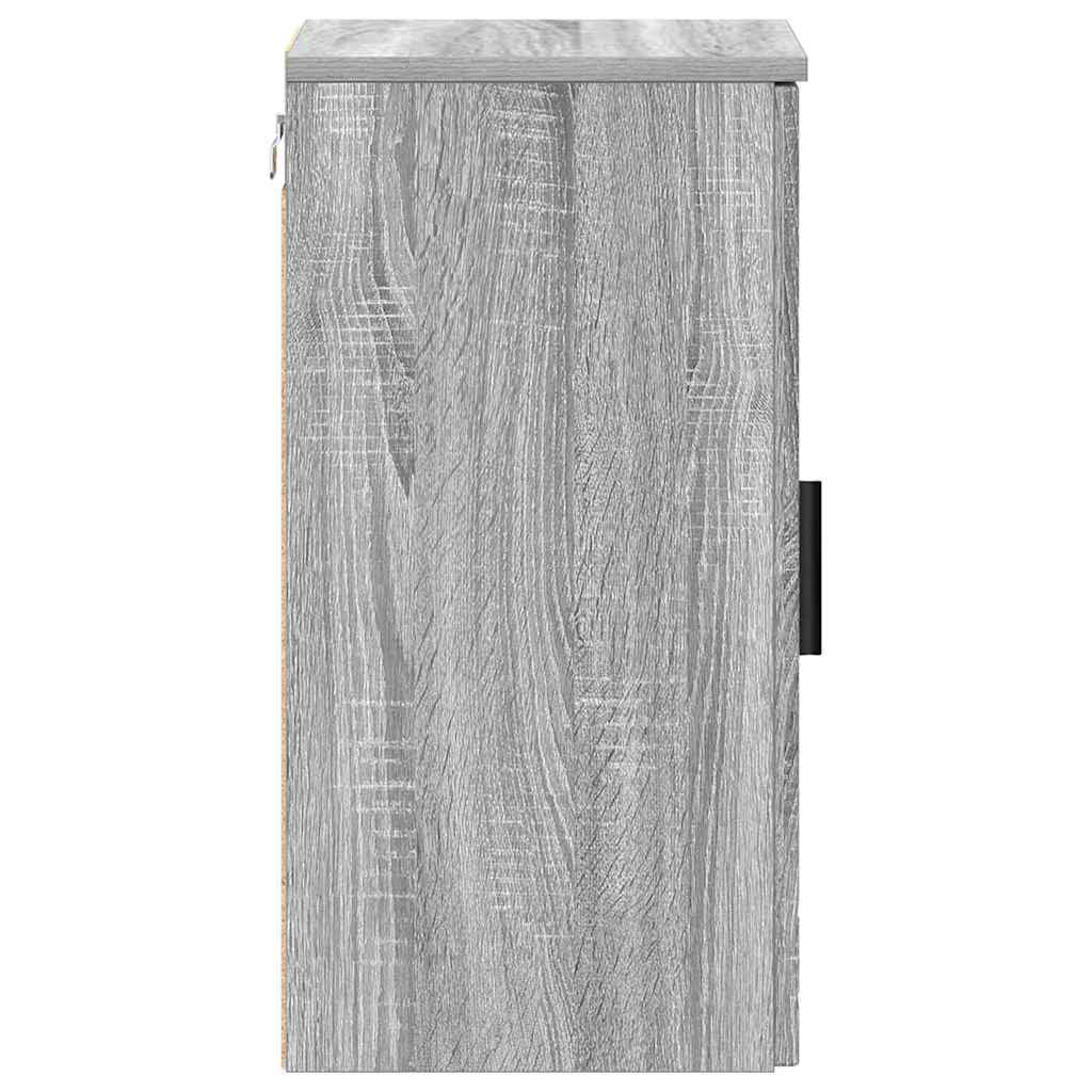 vidaXL Badezimmerschrank Wandmontiert Graues Sonoma 30 x 31,5 x 61 cm