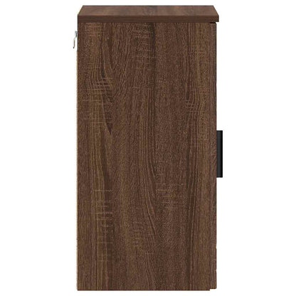 vidaXL Badezimmerschrank mit Tür Braun Eichen-Optik 30 x 31,5 x 61 cm