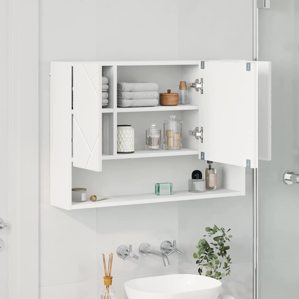 vidaXL Armoire de toilette murale blanc 80 x 17 x 55 cm bois d'ingénierie